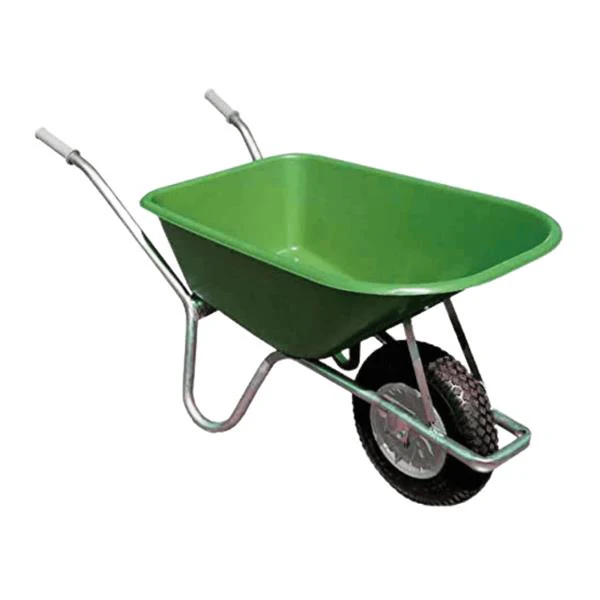 100L Green PVC Garden Wheelbarrow Assembled