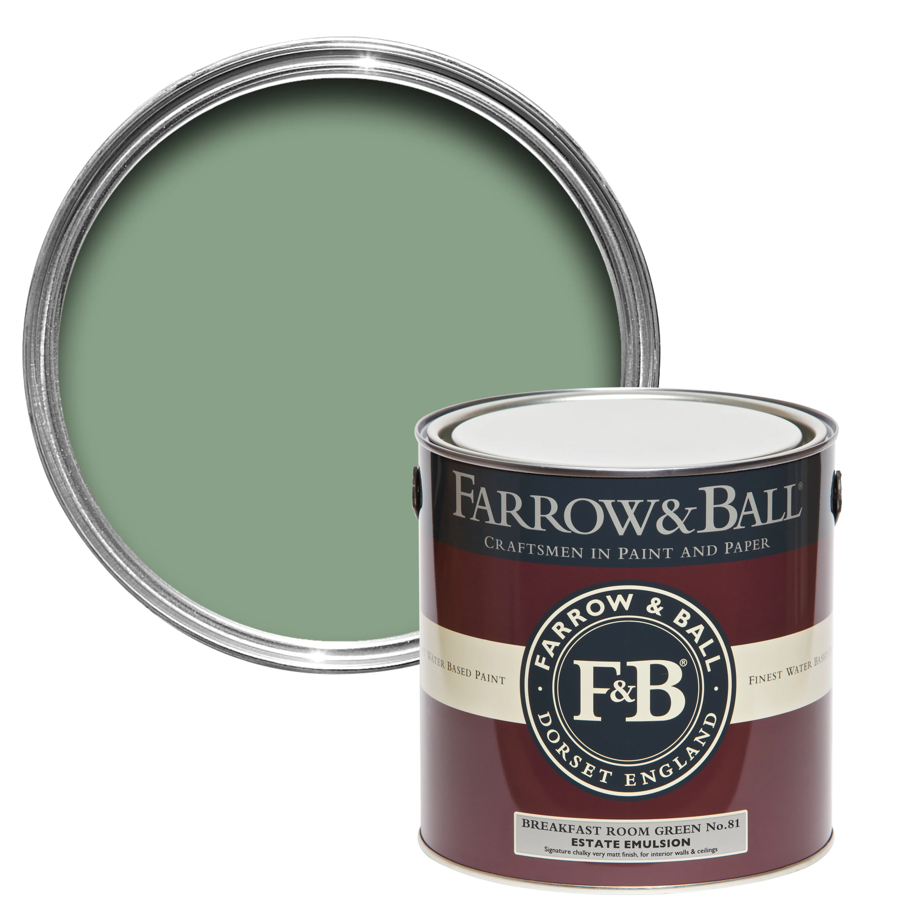 Farrow & Ball 100ml Sample Pot Breakfast Room Green No.81