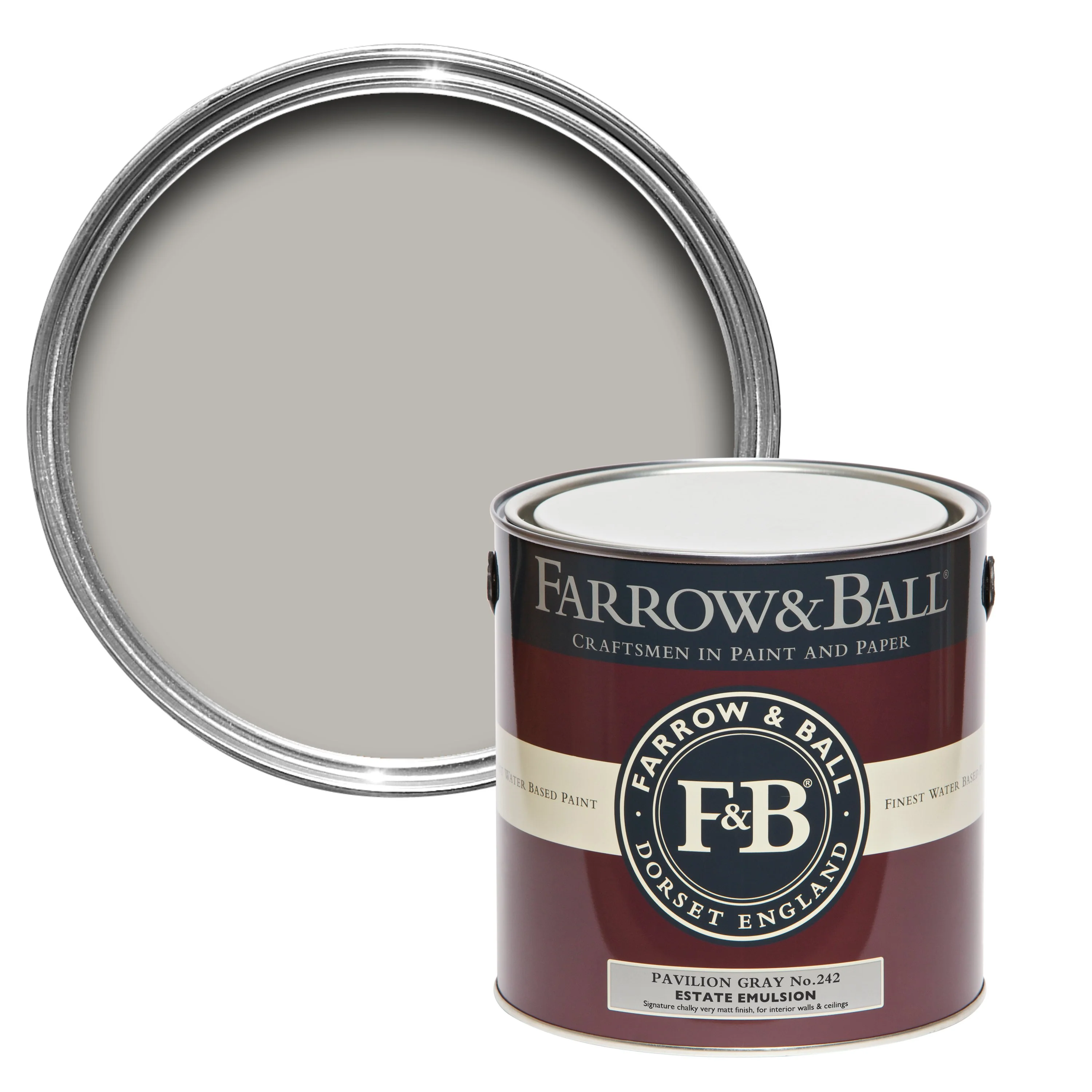 Farrow & Ball 100ml Sample Pot Pavilion Gray No.242