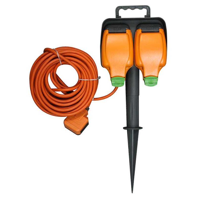 15M Weatherproof IP Rated Garden Spike Extension Lead - Image 2