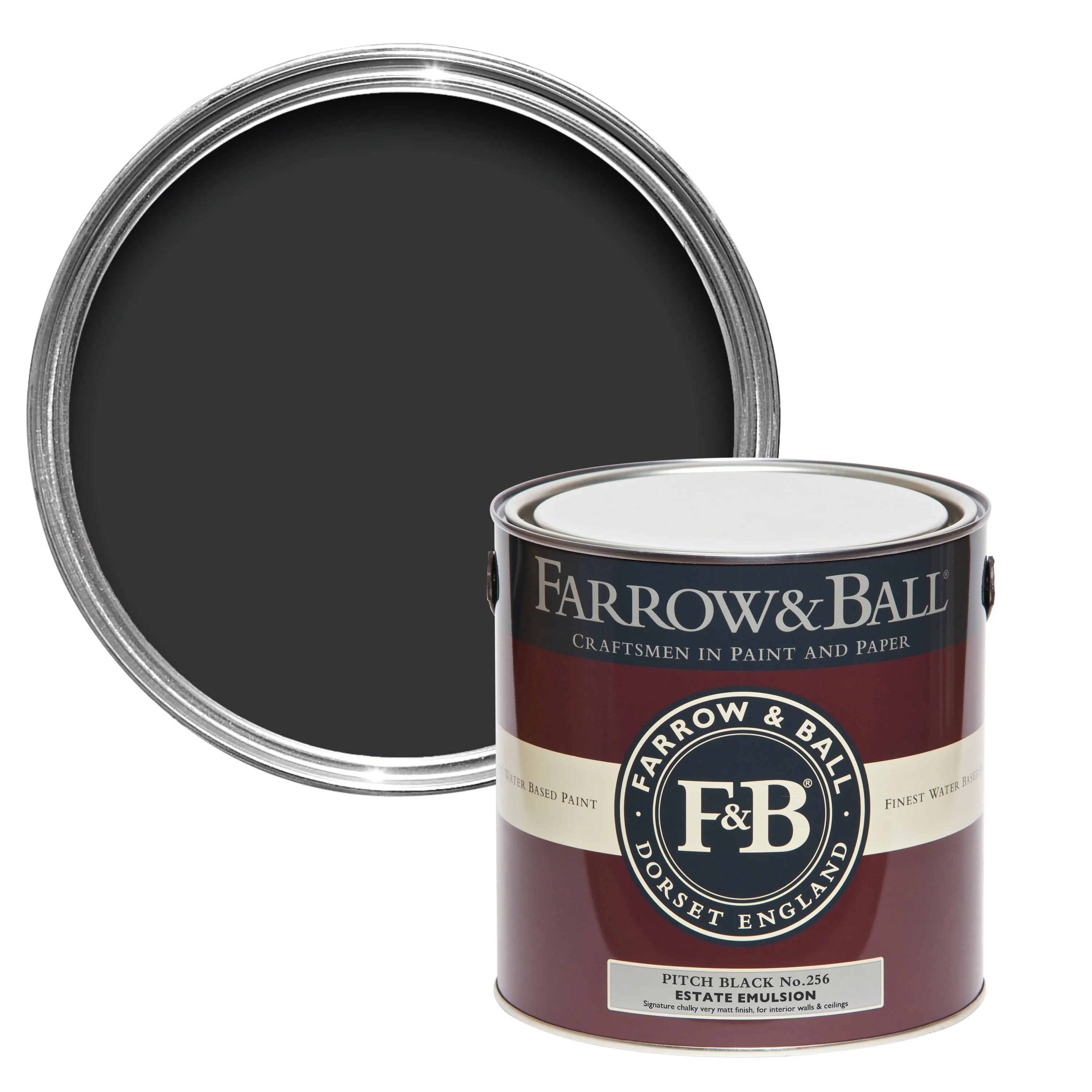 Farrow & Ball 2.5L Estate Eggshell Pitch Black No.256