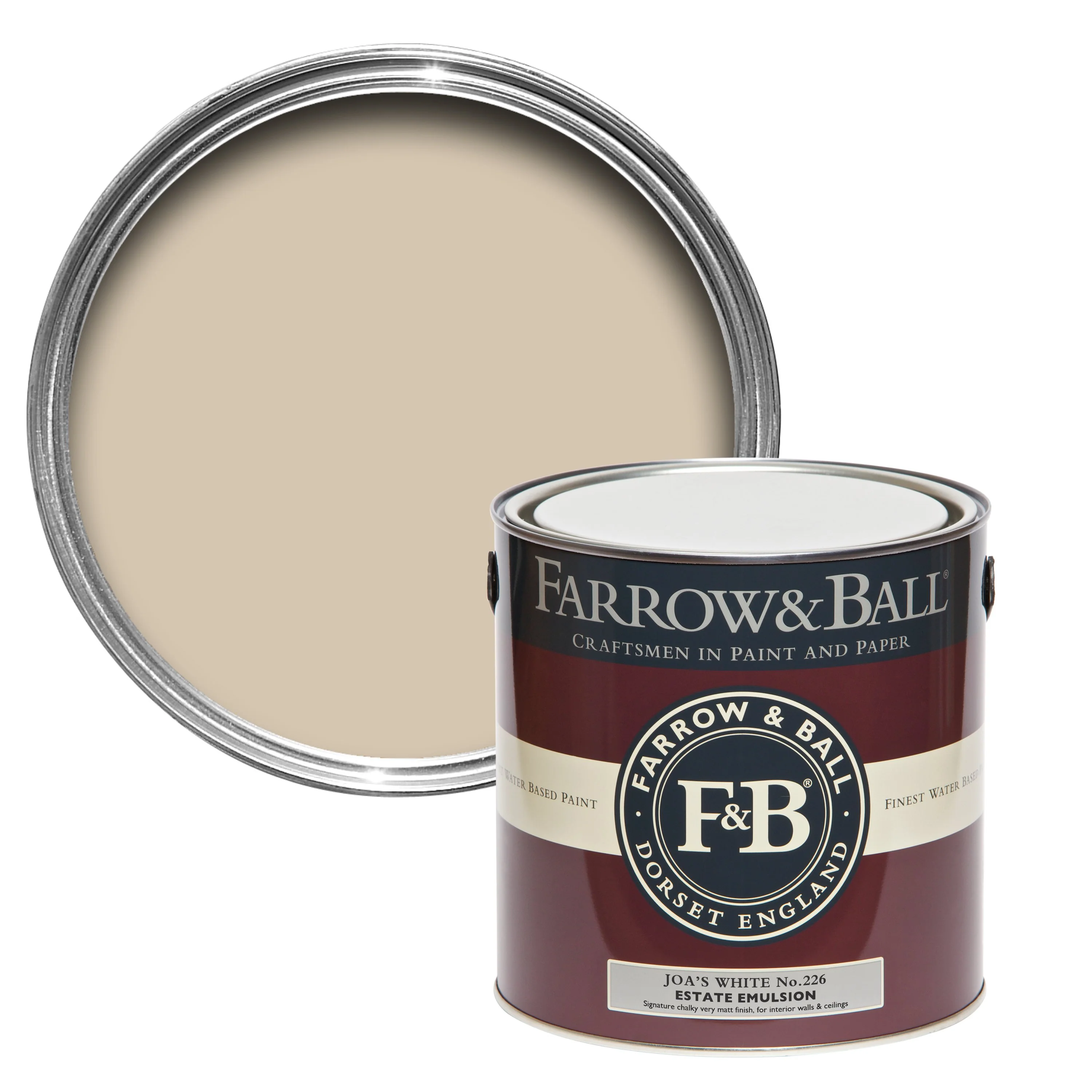 Farrow & Ball 2.5L Exterior Eggshell Joas White No.226