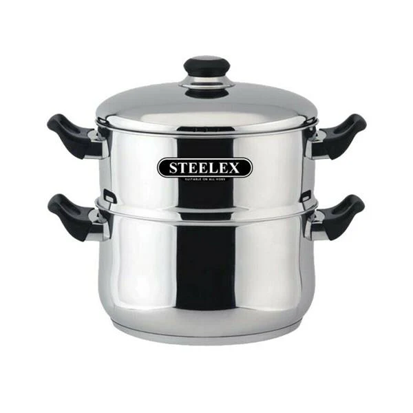 Steelex 2 Tier 20cm Stainless Steel Steamer