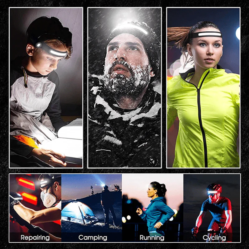 230 Degree Sensor Headlight 350 Lumens USB Rechargeable - Image 3