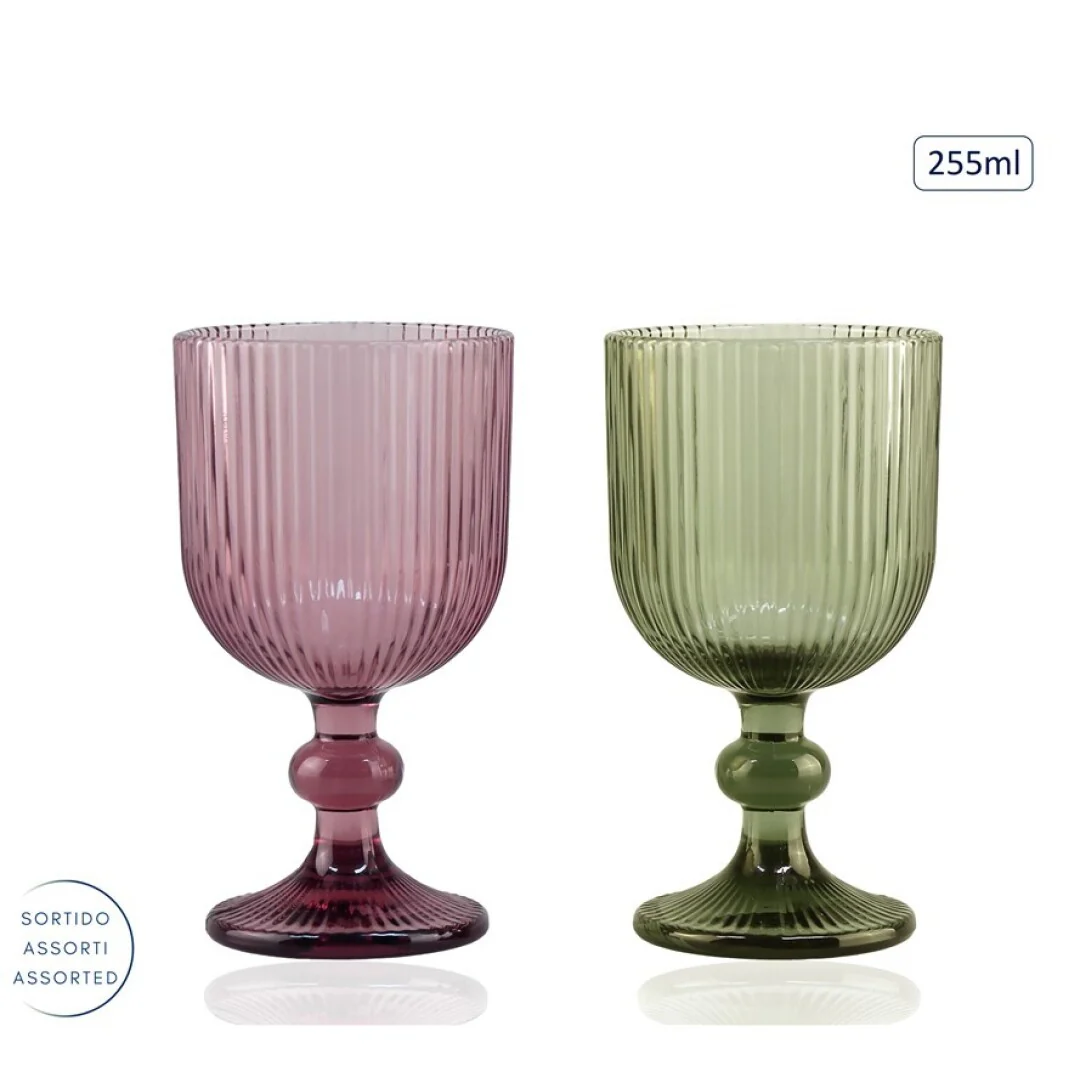 255ml Ribbed Glass Stemware