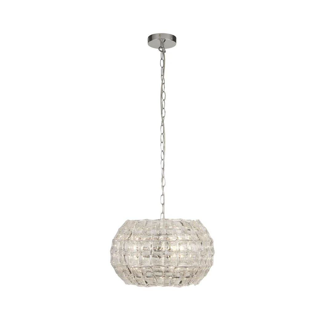 3-Light Pendant with Clear Acrylic Tiles