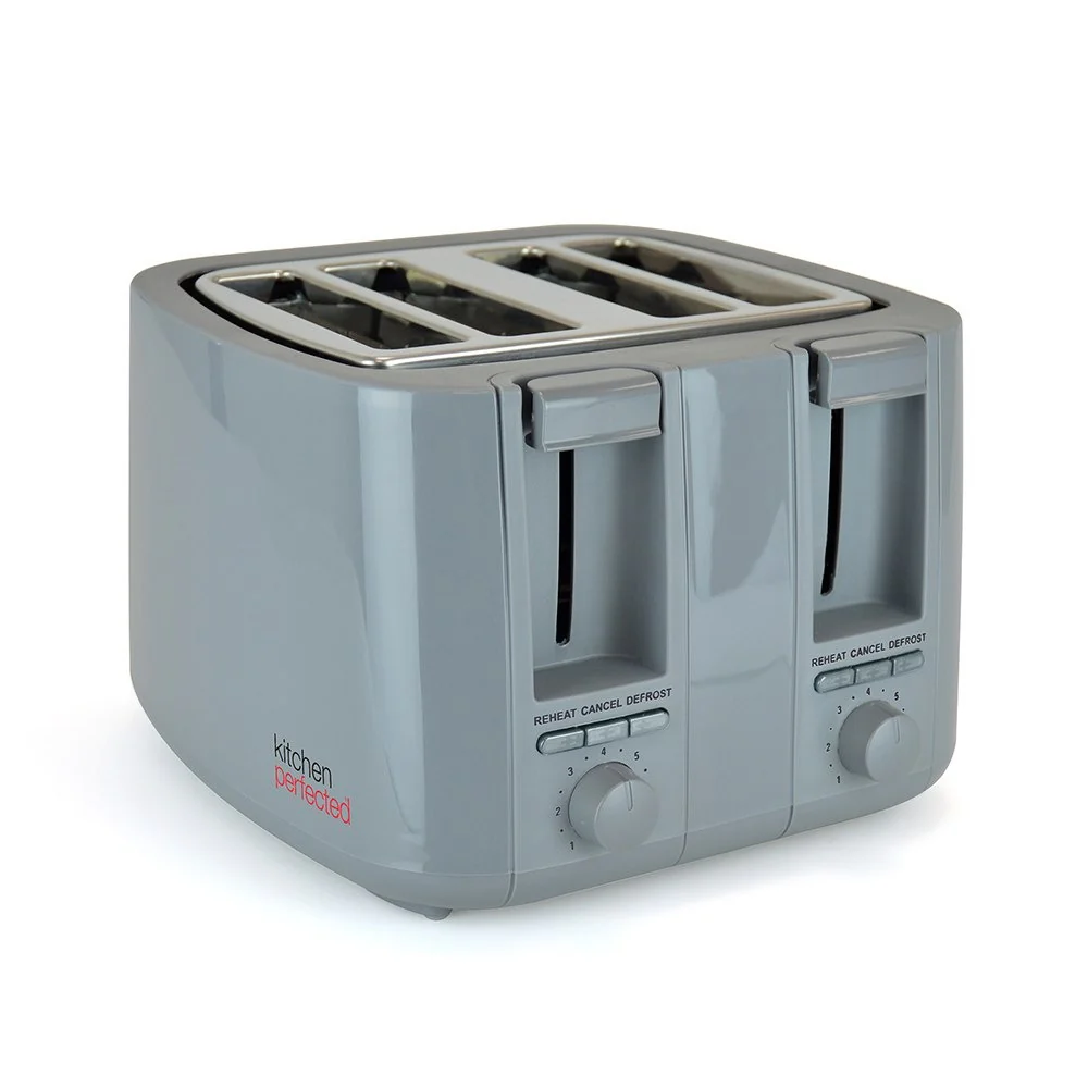 KitchenPerfected 4 Slice extra-wide slot Toaster - Anthracite Grey