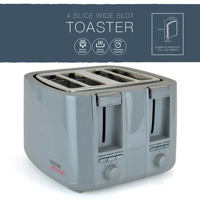 KitchenPerfected 4 Slice extra-wide slot Toaster - Anthracite Grey - Image 3