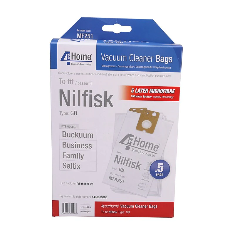 4YourHome Bag No. MFB251 Vacuum Cleaner Bags Nilfisk GD - Family, Business, VP300, Saltix, Buckuum