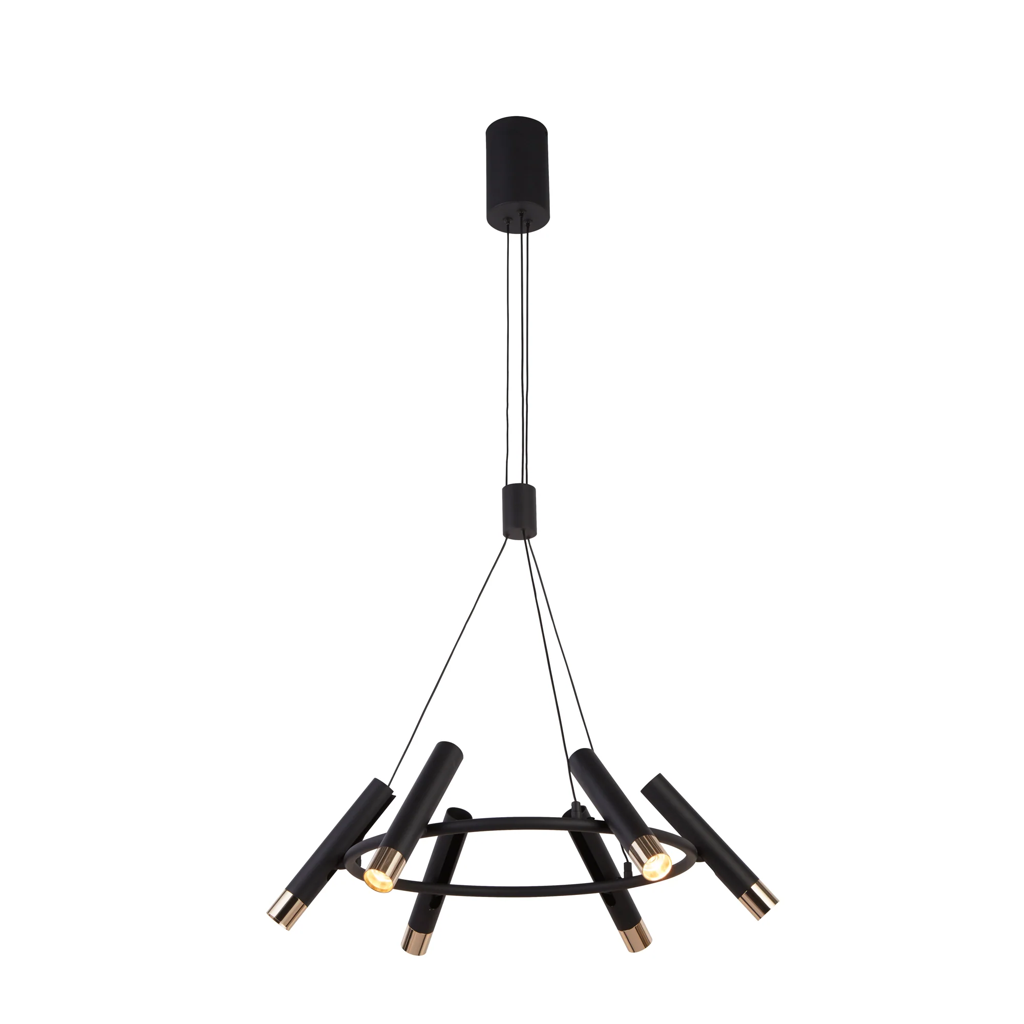 Belle 6 Light Round Pendant - Sand Black & Gold Metal - Image 3