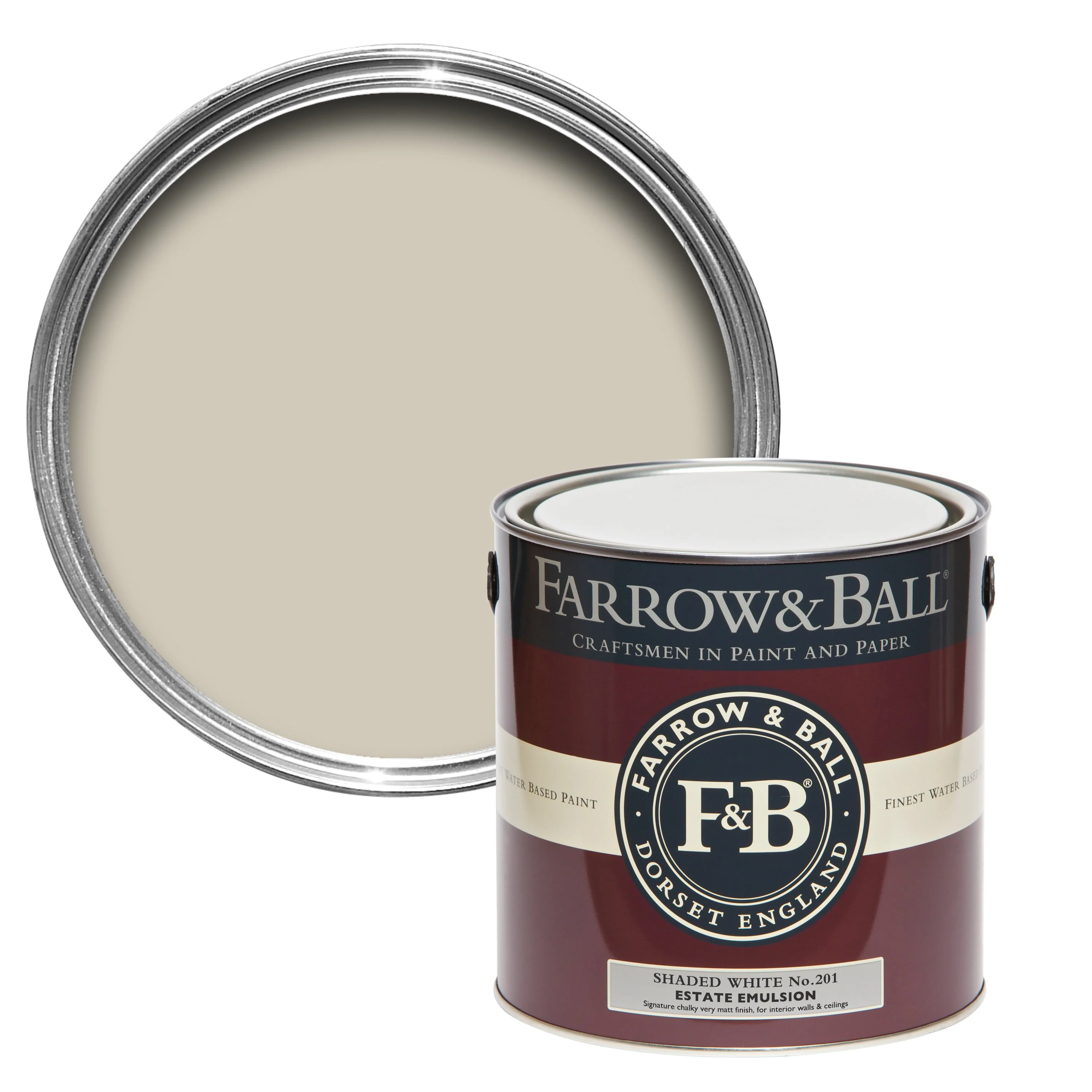 Farrow & Ball 750ml Estate Eggshell Shaded White No.201