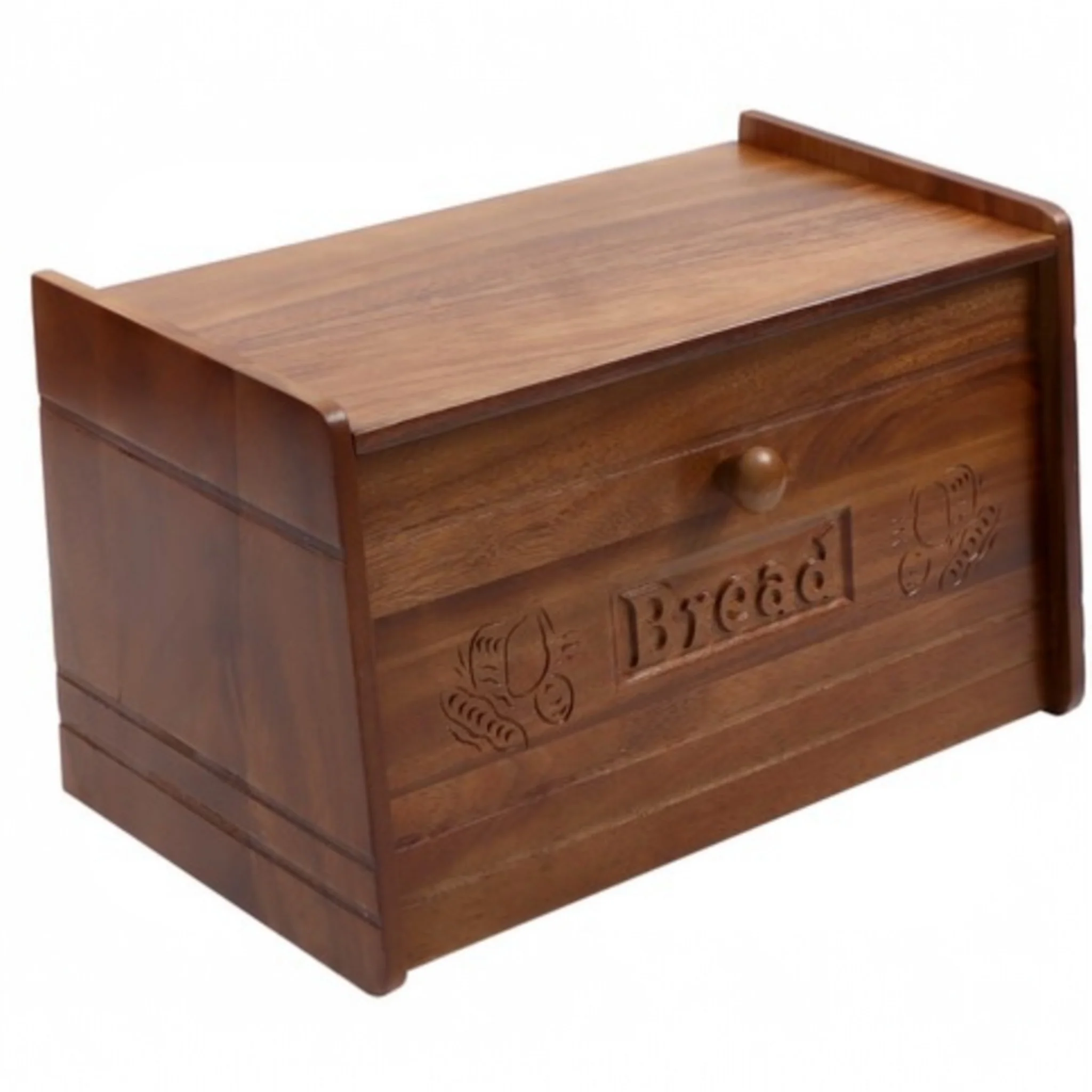 Acacia  Carved Wooden Bread Bin