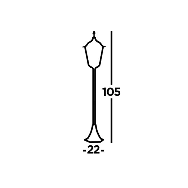 Alex 105cm Outdoor Post Light - Black, IP44 - Image 2