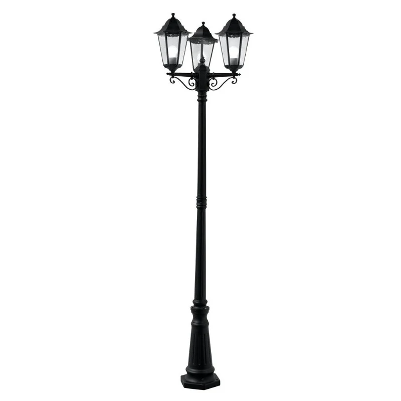 ALEX 220CM 3 LIGHT OUTDOOR POST - BLACK, IP44