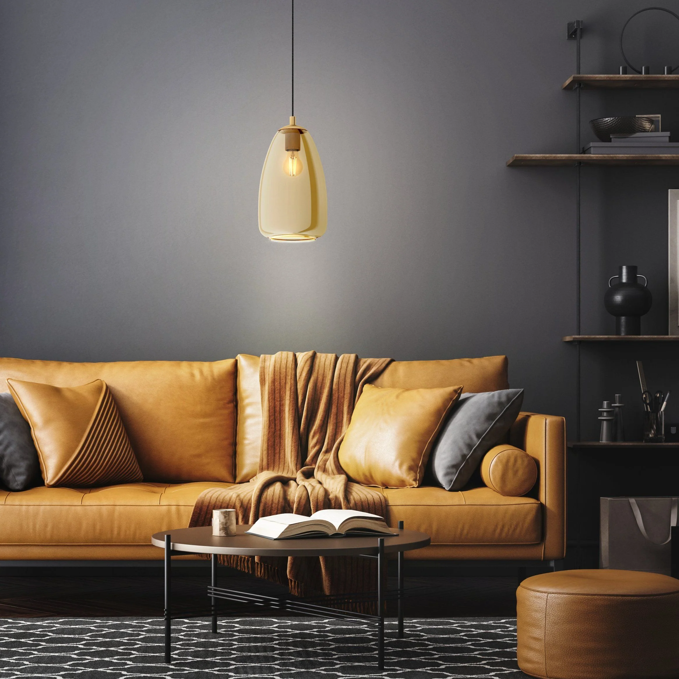 Alobrase Amber Ceiling Pendant Light - Image 3