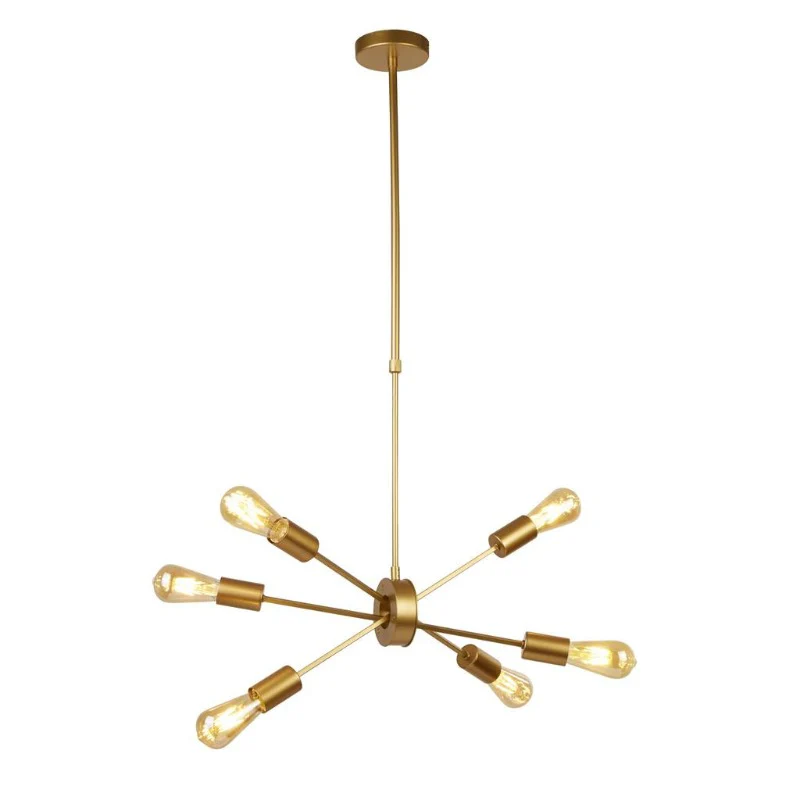 ALPHA 6LIGHT CEILING PENDANT LIGHT - GOLD METAL
