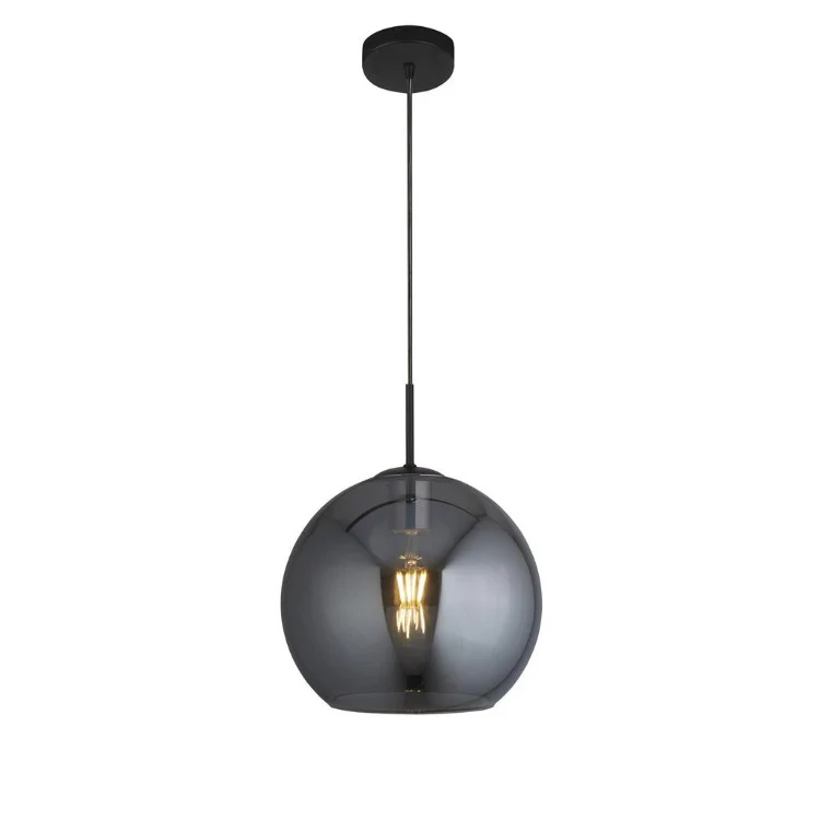 AMSTERDAM CEILING PENDANT Light - BLACK METAL & SMOKED GLASS