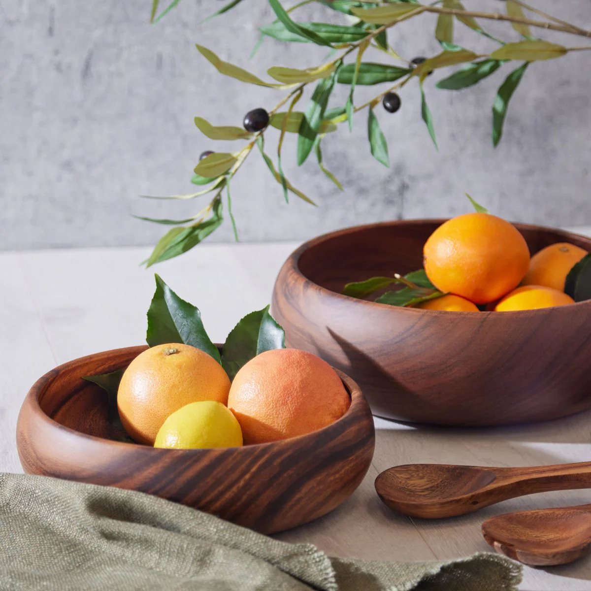 Apollo Acacia Wood Salad Bowl & Servers - Image 2