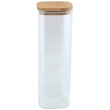 Apollo Kitchen Clear Glass Square Storage Jar 2.5L