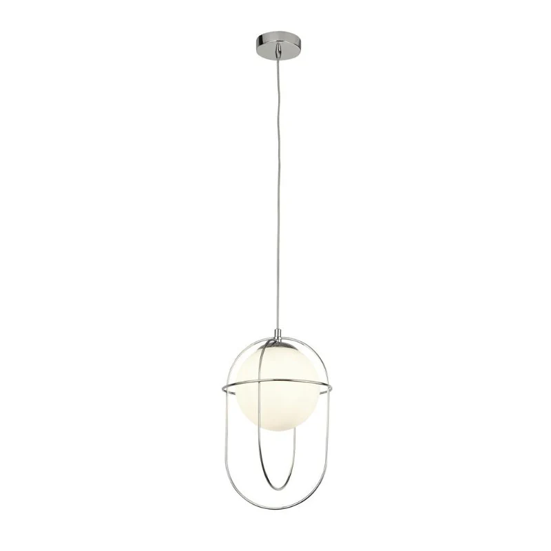 AXIS CEILING PENDANT LIGHT - CHROME & OPAL GLASS