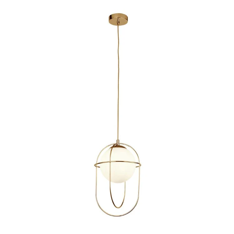 Axis Ceiling Pendant Light - POLISHED BRASS & OPAL GLASS