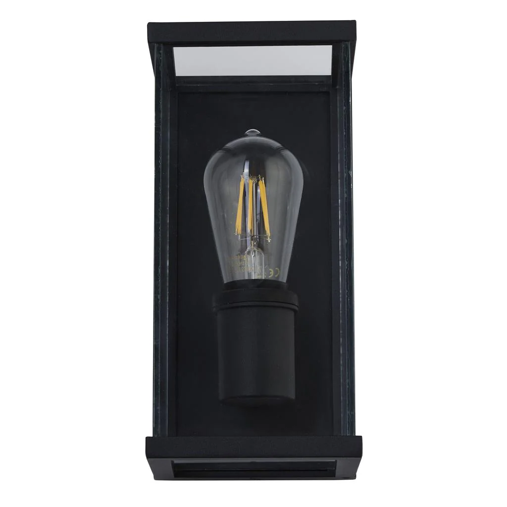 Bakerloo Outdoor Wall Light - Black Metal & Clear Glass - Image 2