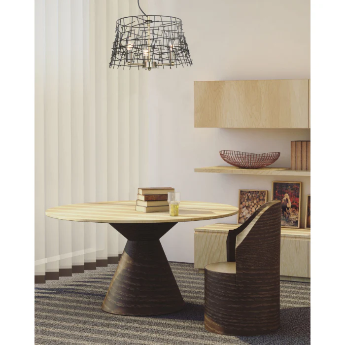 Bambu 3 Light Black Metal Pendant Antique Brass Ceiling Light - Image 2