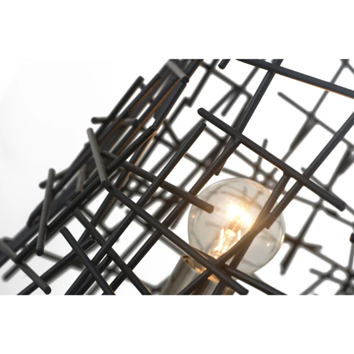 Bambu 3 Light Black Metal Pendant Antique Brass Ceiling Light - Image 3