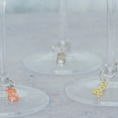 BarCraft Tropical Pineapple & Flamingo Wine Charms - Image 3