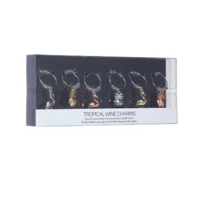 BarCraft Tropical Pineapple & Flamingo Wine Charms - Image 4