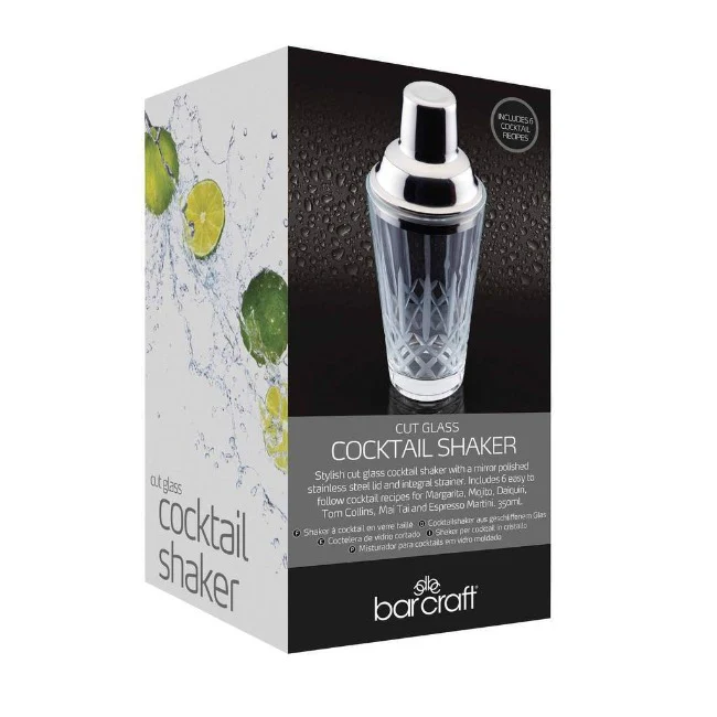BarCraft Cocktail Shaker 350ml Etched Glass - Image 2