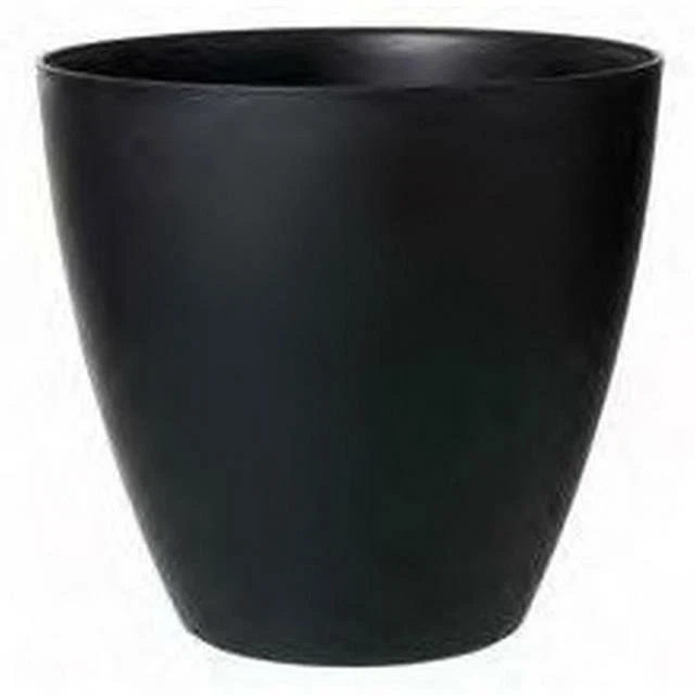 Basalt Low Round Planter – 40cm, Black