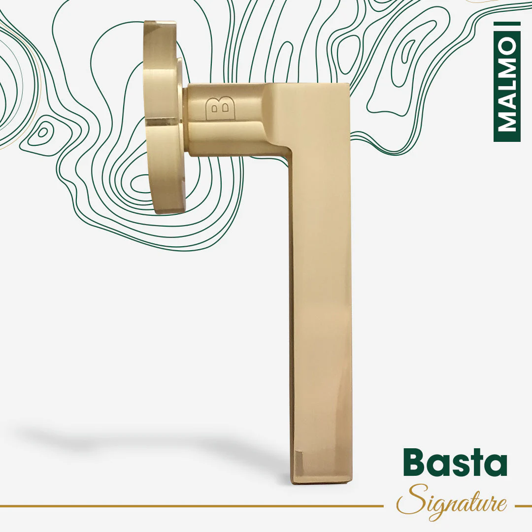 Basta Malmo Door Handle Lever On Rose | Gold - Image 3