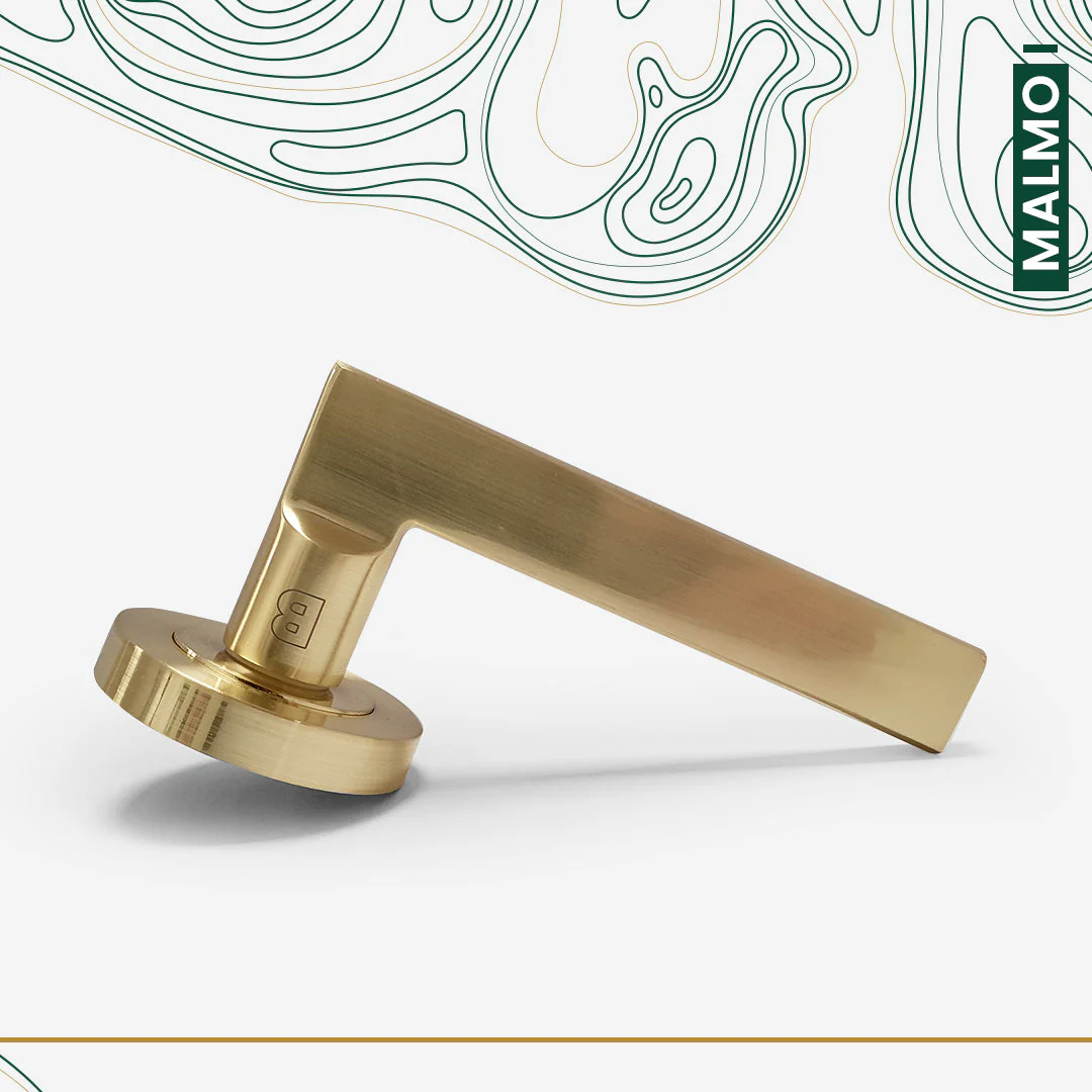 Basta Malmo Door Handle Lever On Rose | Gold - Image 4