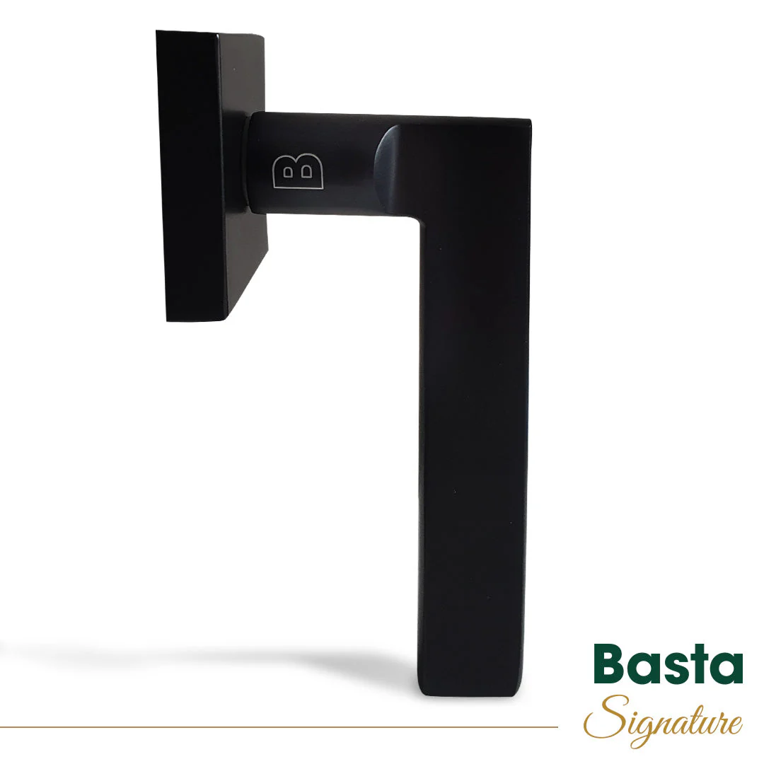 Basta Signature Berlin Door Handle Lever On Rose | Black - Image 2