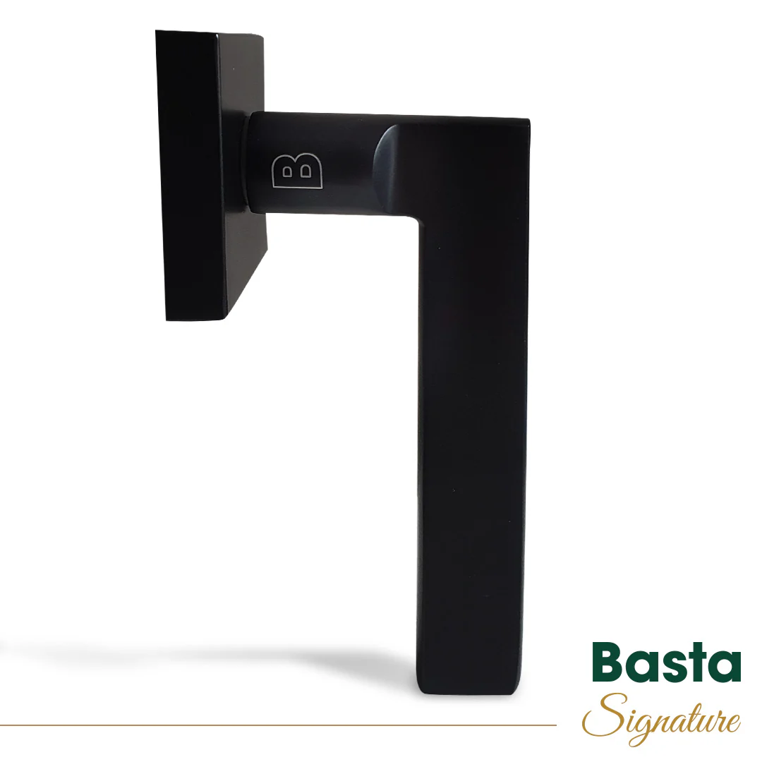 Basta Signature Berlin Privacy Door Handle Lever On Rose | Black - Image 2