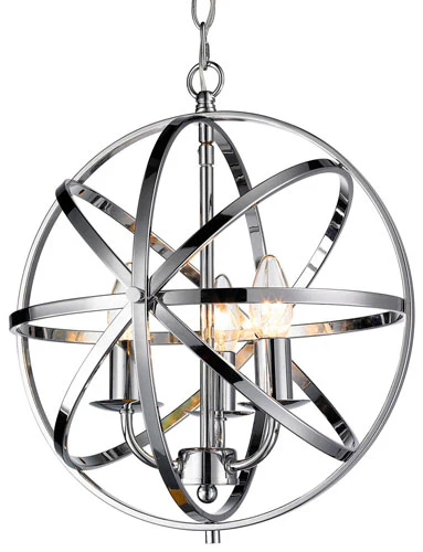 BESCA CHROME 3L ROUND PENDANT LIGHT