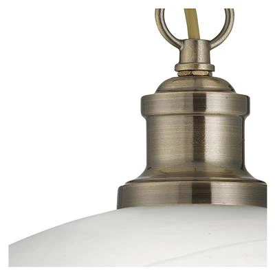 Bistro Ceiling Pendant - Antique Brass & Marble Glass - Image 3