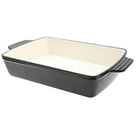 Black Cast Iron Rectangular Dish 28CM