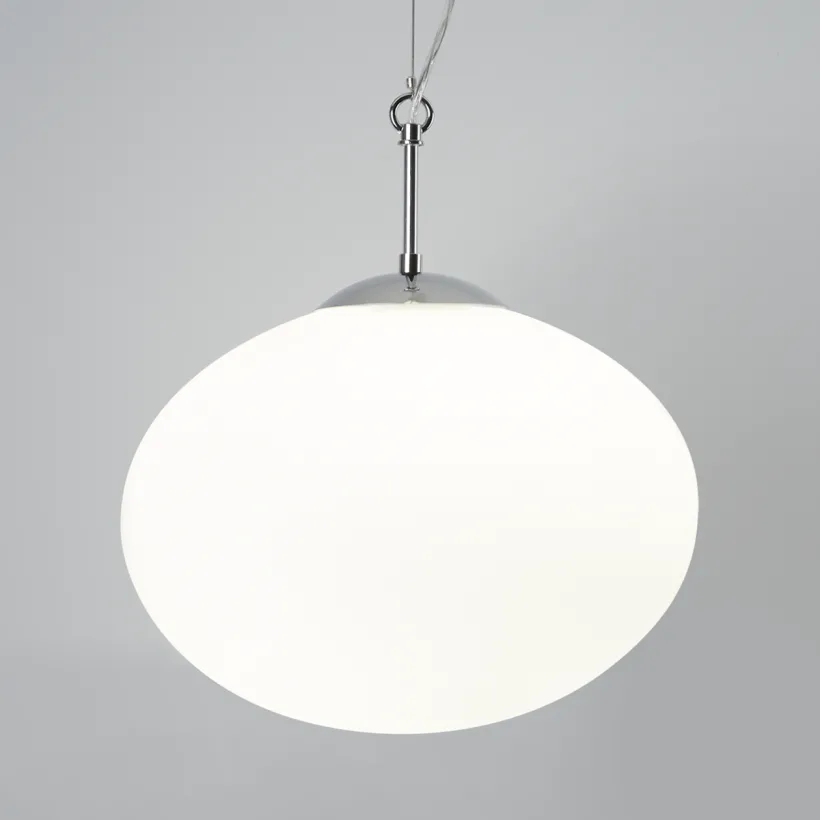 Blob Ceiling Pendant Large White Glass & Chrome - Image 2