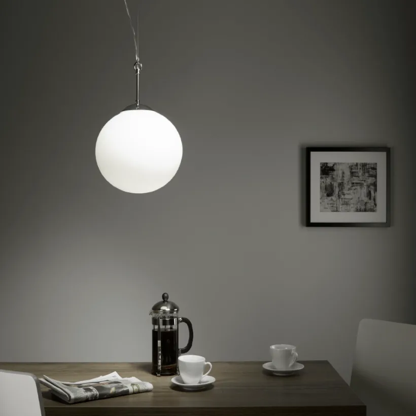 Blob Ceiling Pendant Large White Glass & Chrome - Image 3