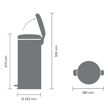 Brabantia 30 Litre Pedal Bin | Brilliant Steel - Image 4