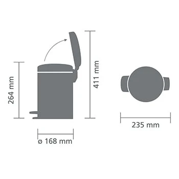 Brabantia 3L Pedal Bin | Matt Black - Image 5