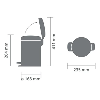 Brabantia 3L Pedal Bin | Brilliant Steel - Image 3