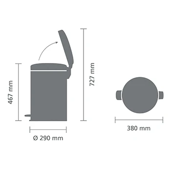 Brabantia 20L Pedal Bin Newicon | Almond - Image 3