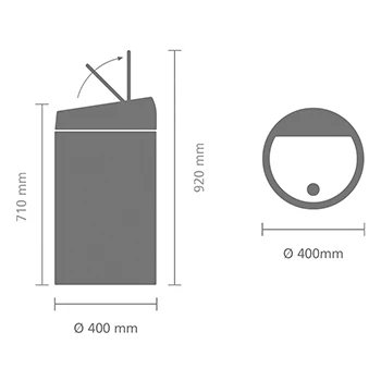 Brabantia TOUCH BIN 60 litre Brilliant Steel - Image 2
