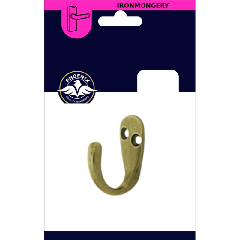 Brass Coat Hook - 1 Piece