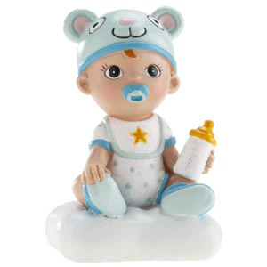 Baptism Cake Figurine Boy With Bottle 10cm