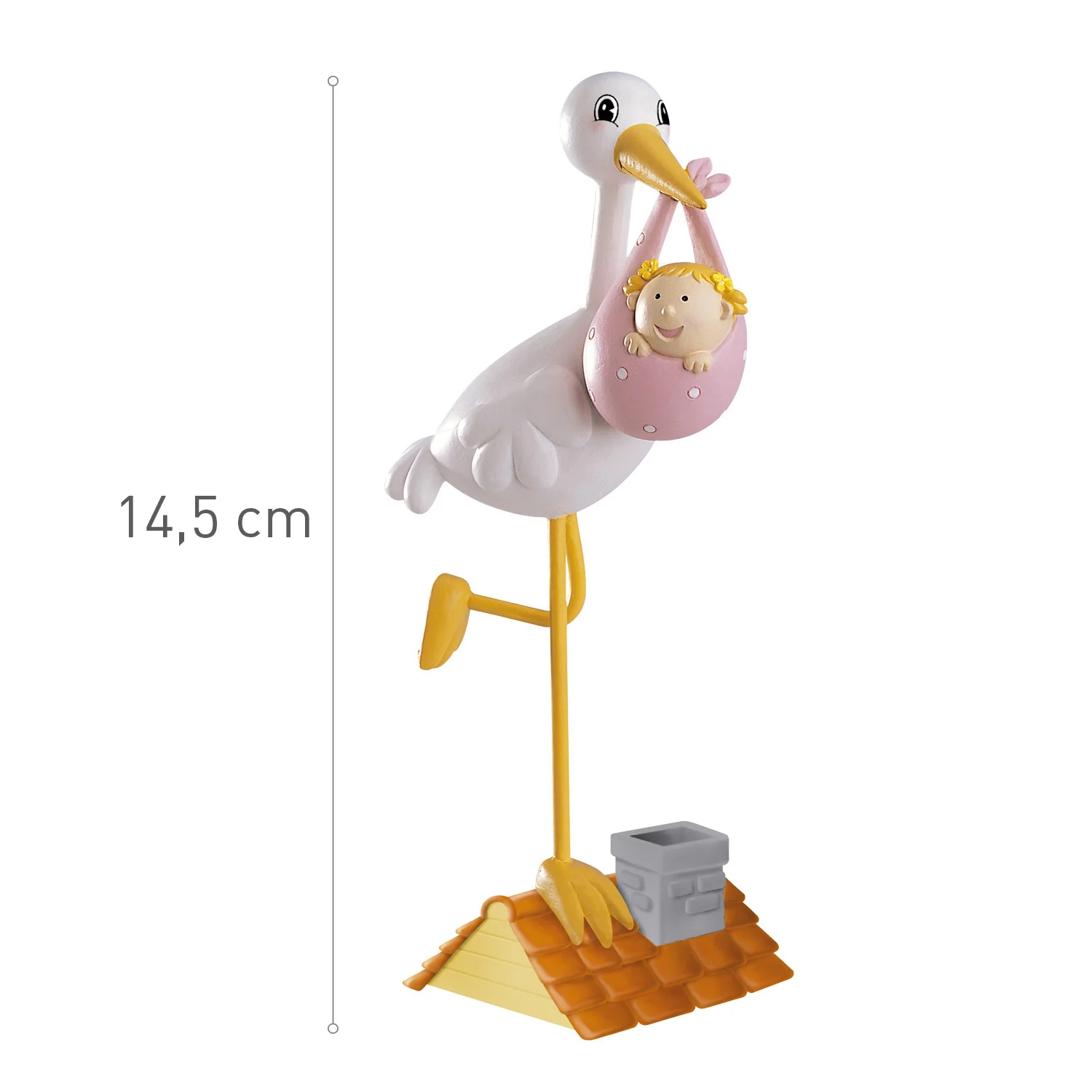 Christening Baby Girl Stork 18cm - Image 2