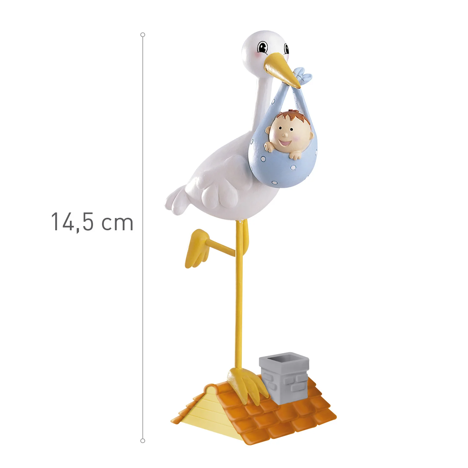 Christening Baby Boy Stork 18cm - Image 2